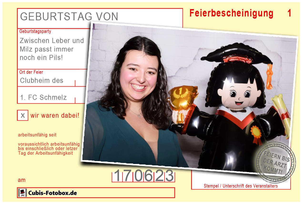 Fotobox mieten für Promotionsfeier in Lebach Saarland - stilvolle Fotobox im mit Sofortdruck